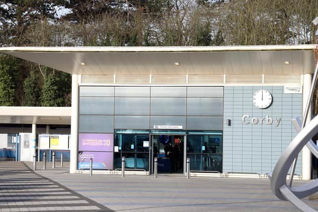 Corby railway station. File picture.