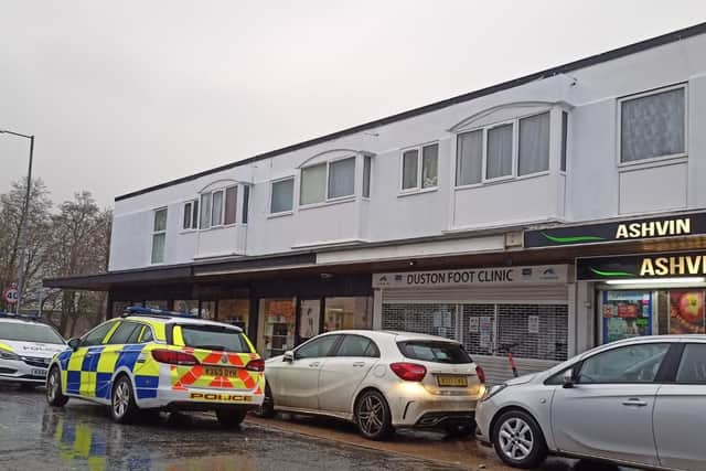 The attempted armed robbery took place on Quarry Road in Duston.