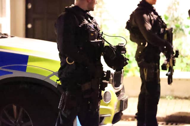 Armed police stock image