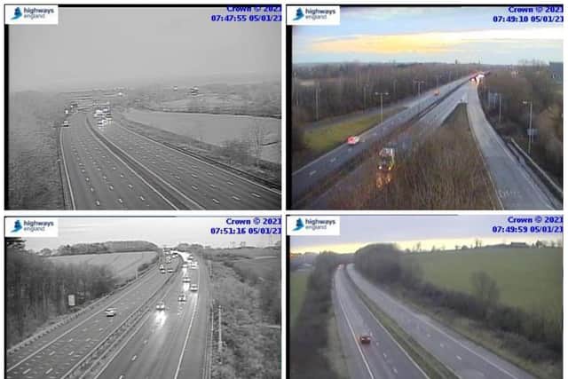 This is how the M1, M45 and A14 locked just before 8am on Tuesday morning — day one of the latest lockdown