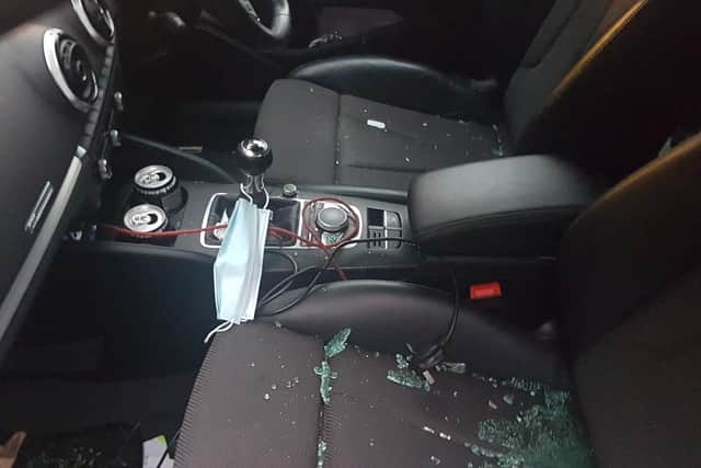 The damage caused to Mr Cresswell's car.