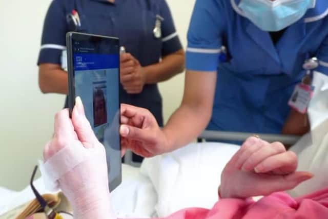 Patients at KGH are using computer tablets to stay
in touch with relatives during the pandemic because of ongoing visiting
restrictions in place to keep hospitals safe.