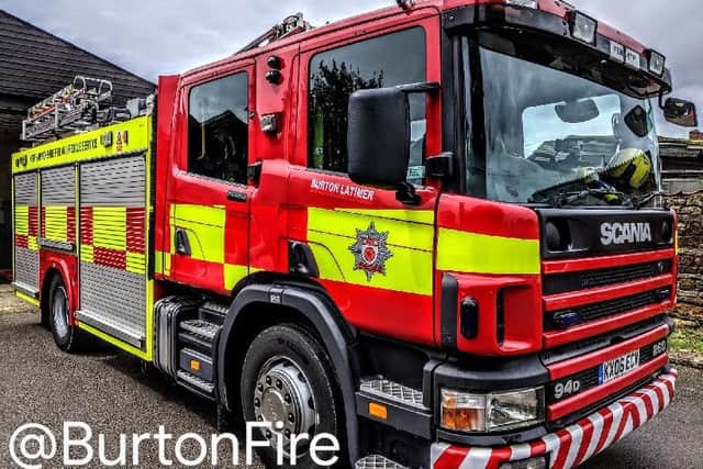 Firefighters from Burton Latimer rushed to the aid of one of their own on Saturday