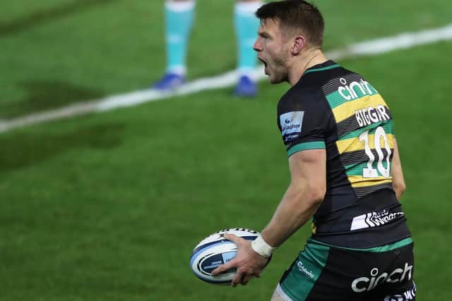 Dan Biggar showed how much it meant to him after scoring for Saints in their most recent match, against Worcester on Boxing Day