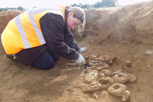 Jewellery, weapons and more were found.