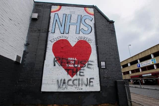 Roadmender's Wall of Thanks was targeted by anti-vaxxers in Northampton on Monday