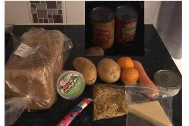 The school lunch sent out to one mum in Wellingborough for one week's worth of lunches - she had a 15 voucher previously