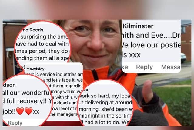 Corby postie Eve Walker is one of those who has managed to keep working this week.
