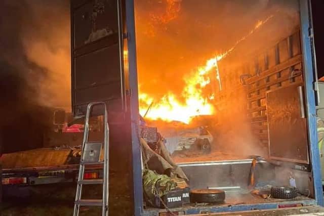 The scene last night. Credit: Desborough Fire Station