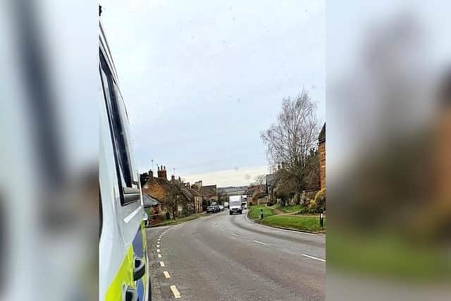 Members of the Safer Roads Team in Rockingham Road, Corby