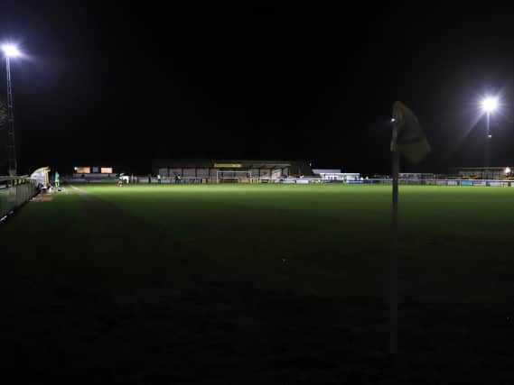 Leamington's Community Stadium was plunged into darkness for the best part of two hours before Kettering Town were eventually beaten 3-0 in the fourth round of the FA Trophy. Pictures by Peter Short