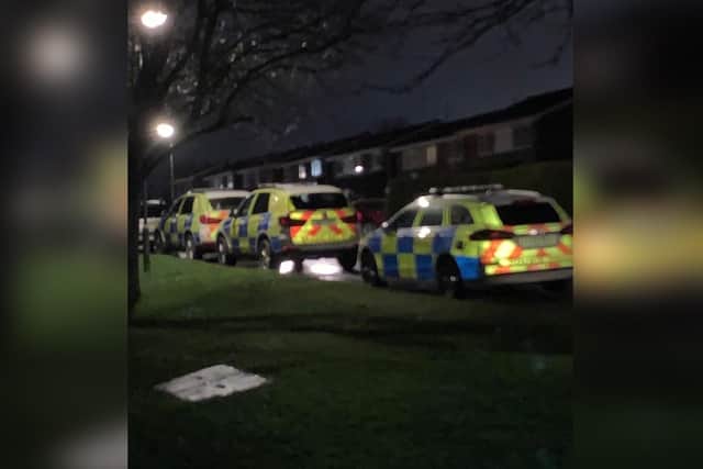 Police are on the scene this evening. Photo courtesy of Tommy McAuley.