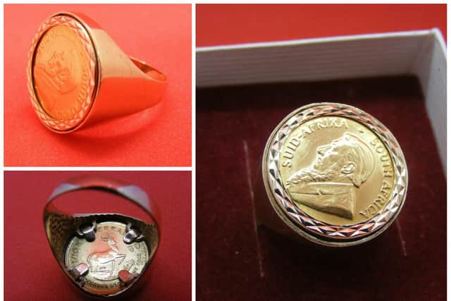 Bidding is already over £100 for this mounted Krugerand coin