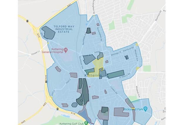 The blue area shows where Voi e-scooters and Voi e-bikes will work