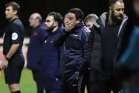 Kettering Town boss Paul Cox has maintained his stance over the way he felt his players were treated during a half-time interval that lasted over an hour and a half at Leamington on Tuesday. Pictures by Peter Short