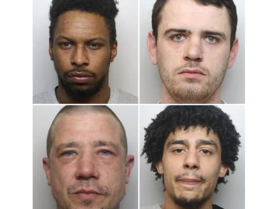 These four men are still at large for domestic abuse offences.
