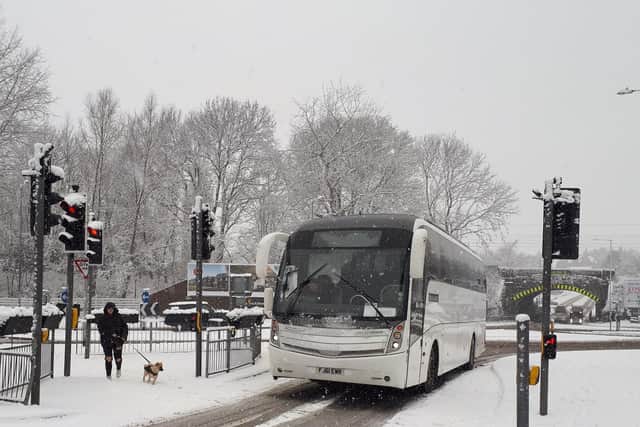 A rail replacement bus