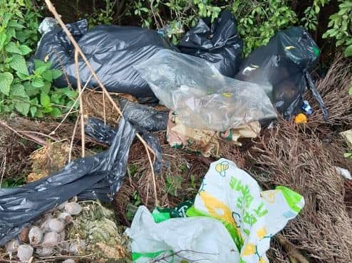 An example of fly-tipping at this popular walking spot in Rushden
