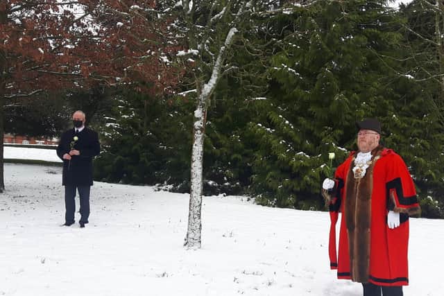 Martin Grifiths (leader of Wellingborough Council) and Mayor of Wellingborough Jon-Paul Carr