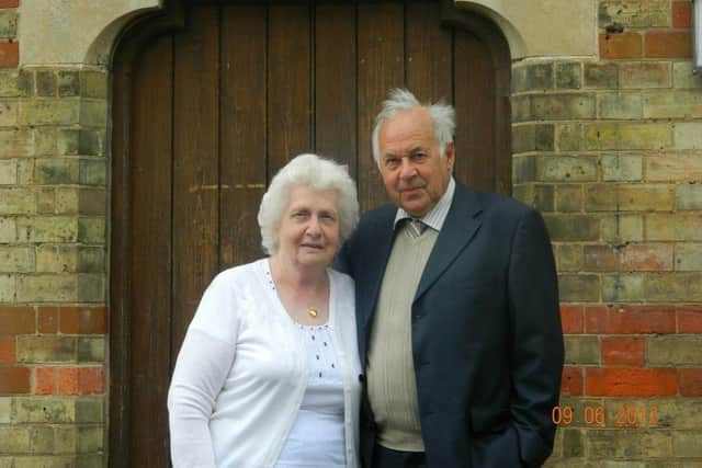 Gordon Borrett with his wife, Valerie, on their Golden Wedding anniversary in 2012.