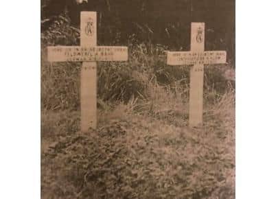 Two of the graves at Weldon church before they were moved