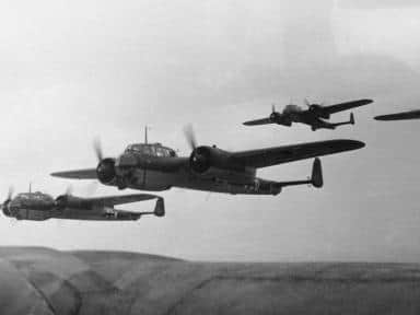 Dornier bombers flying in formation