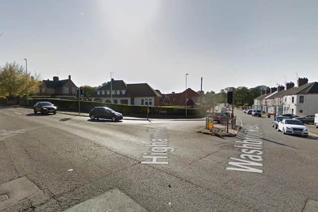 The Higham Road/Washbrook Road junction in Rushden