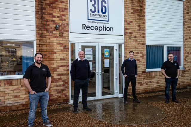 From left, Pete Dodd (Go2), Michael Donachie and Clyde Stratton (316) and Gareth Barnard (Go2).