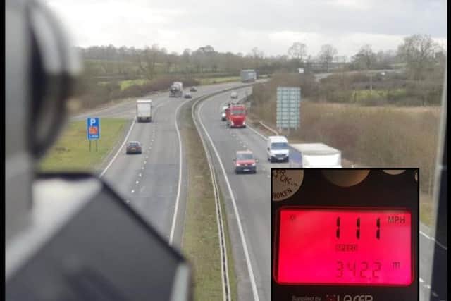 Speed cameras clocked one vehicle at 111mph and 17 not wearing a seatbelt on the A14 on Wednesday