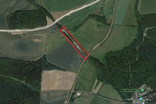 The site adjacent to Fineshdae Wood, part of the ancient Rockingham Forest