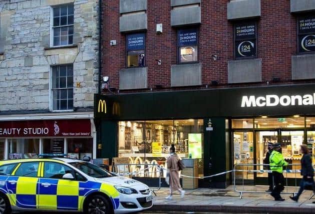 The victim was chased and stabbed even as he ran away into the restaurant's kitchen. Picture by Jensen Houghton.