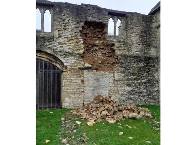 A section of the wall at Chichele College has come down
