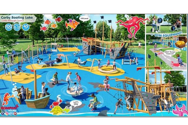 The planned development at Corby Boating Lake