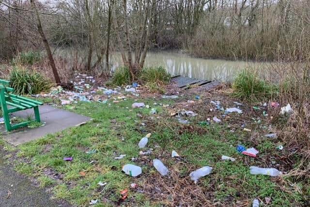 Litter found by Sally Romain on a recent walk to Dragonfly Lake in Northampton