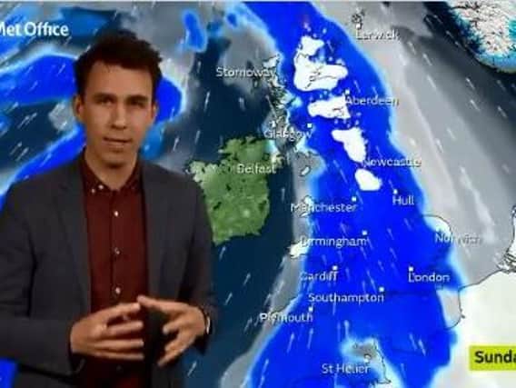 Met Office forecaster Aiden McGivern