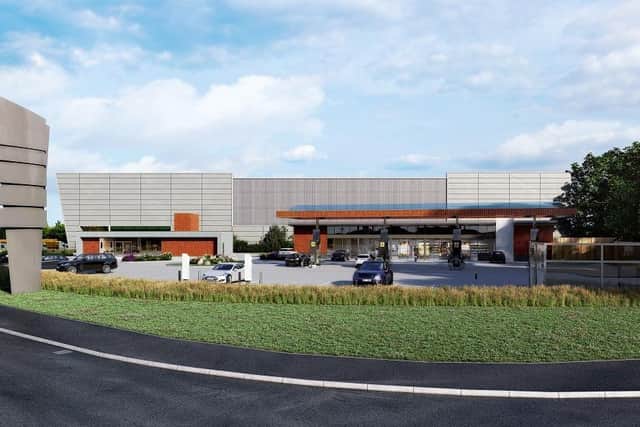 This image shows how the new service station, which is opening later this week, will look
