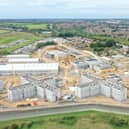 An aerial image of Wellingborough's new prison - HMP Five Wells - taking shape