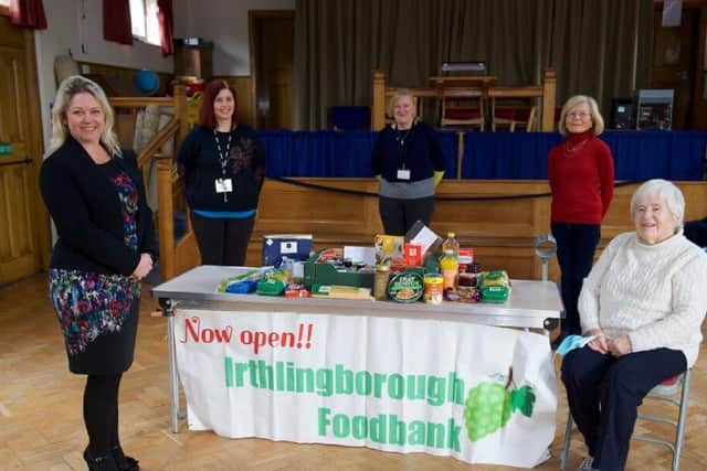 Alison Humber, area sales manager for Davidsons Homes South Midlands with Angela Bridge, Elaine Liburd, Cathy Watts and Meg Wrightson from Irthlingborough Food Bank