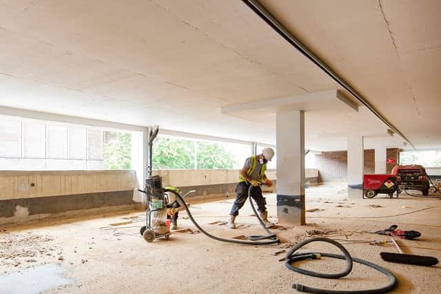 Work being carried out at the town centre car park