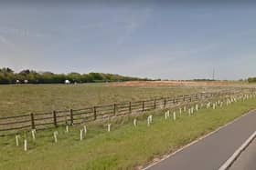 The site just off the new stretch of the A43 will be built on.