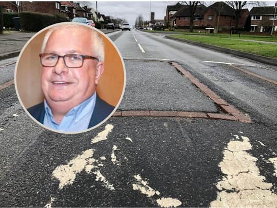 Cllr Mark Pengelly is leading the voices who are fed-up with the state of the roads on the Lloyds  estate. Picture: JPI Media / APSE