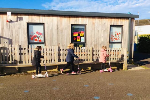 Some children used scooters