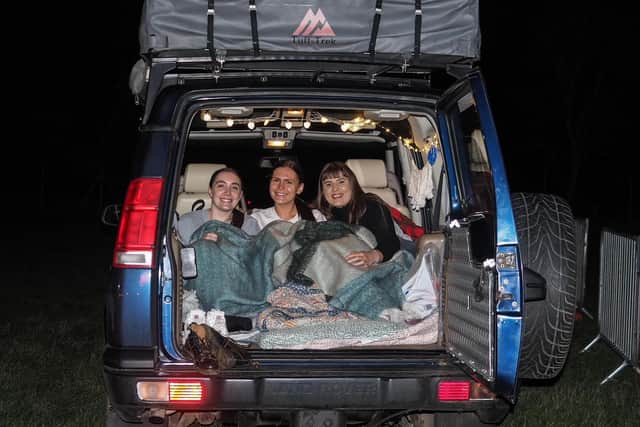 People can sit in their cars or enjoy the film under the stars