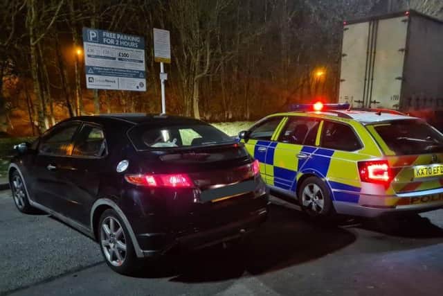 Police intercepted the Honda on the M1 services — good news, at least the parking was free! Photo: NP_PC1604