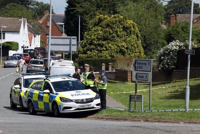 Police at the scene.