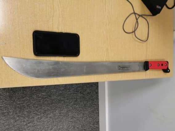 This is the machete police found being carried by a 14-year-old boy in Kings Heath last night