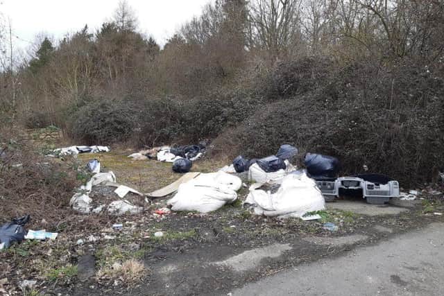 Around three tonnes of fly-tipping in fields by the A605 near Lilford were the first to be cleared as part of the Northamptonshire police, fire and crime commissioner's scheme