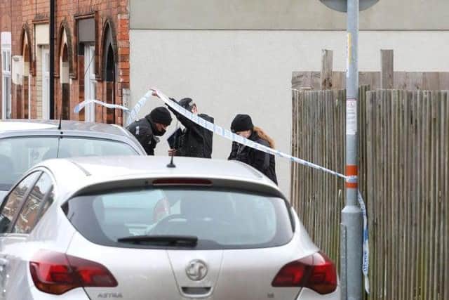 Police at the scene.