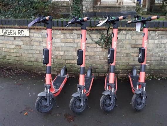 E-scooters, pictured here in Kettering, were rolled out in Corby last month.