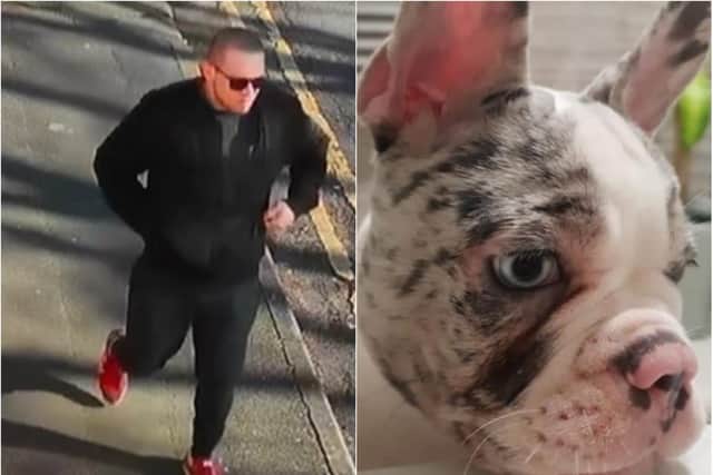 Police want to speak to this man in connection with the stolen puppy.